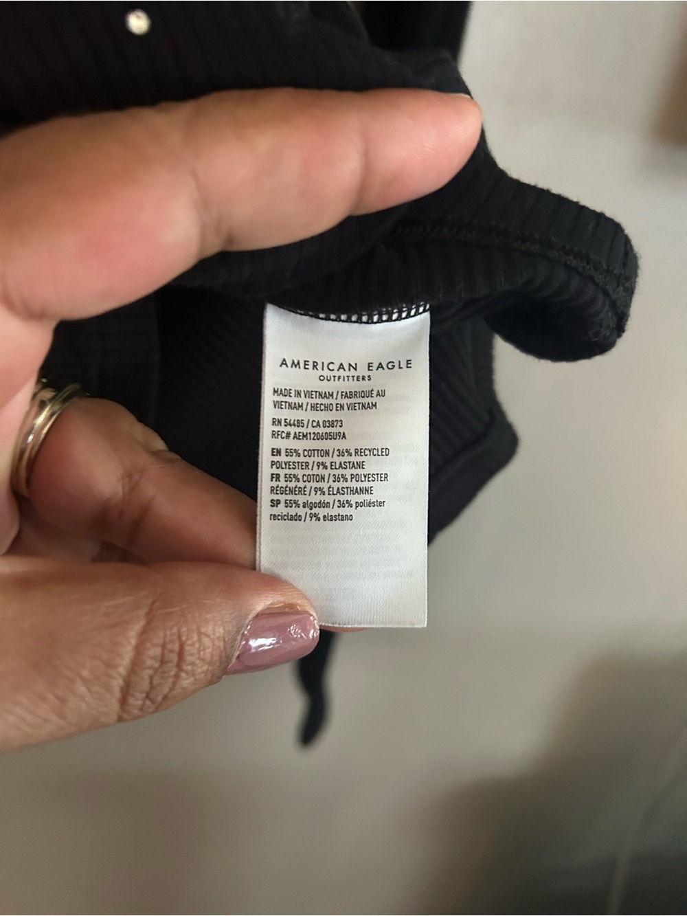 American Eagle Outfitters Shirt - black fitted tee w/rhinestones - Picture 5 of 7